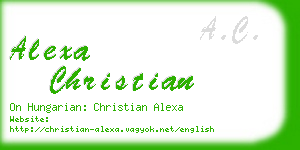 alexa christian business card